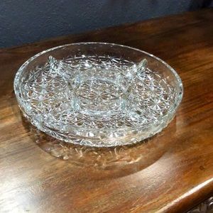 Vintage glass Five compartment Appetizer bowl